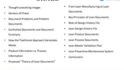 Advanced Course on Lean Documents, Lean Configuration and Document Control for Medical Devices