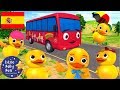 Canciones Infantiles | ¡Cinco patitos en un Autobús! | Dibujos Animados | Little Baby Bum en Español