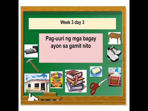 WEEK 3 DAY 3 PAG-UURI NG MGA BAGAY AYON SA GAMIT NG MGA ITO.