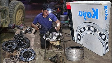 Repairing A 4X4 Truck With A Broken Front Drive Shaft On A Rainy Night - Danh Repairer Car