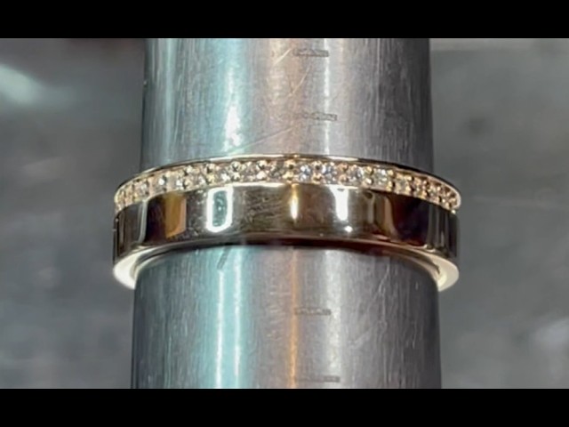 Diamond Pavé Ring Resizing in 14K Yellow Gold
