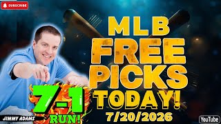 MLB Picks and Predictions Today! Baseball Best Bets and Free Picks Monday 7/20/2026