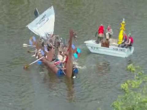 Chester Raft race 2010 river Dee weir part 1