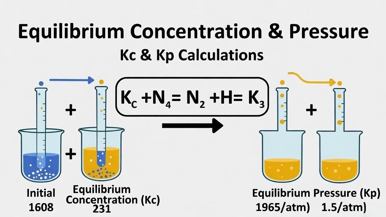 Calculation of Equilibrium Concentration & Pressure || Chemical Equilibrium || Chemistry JEE 