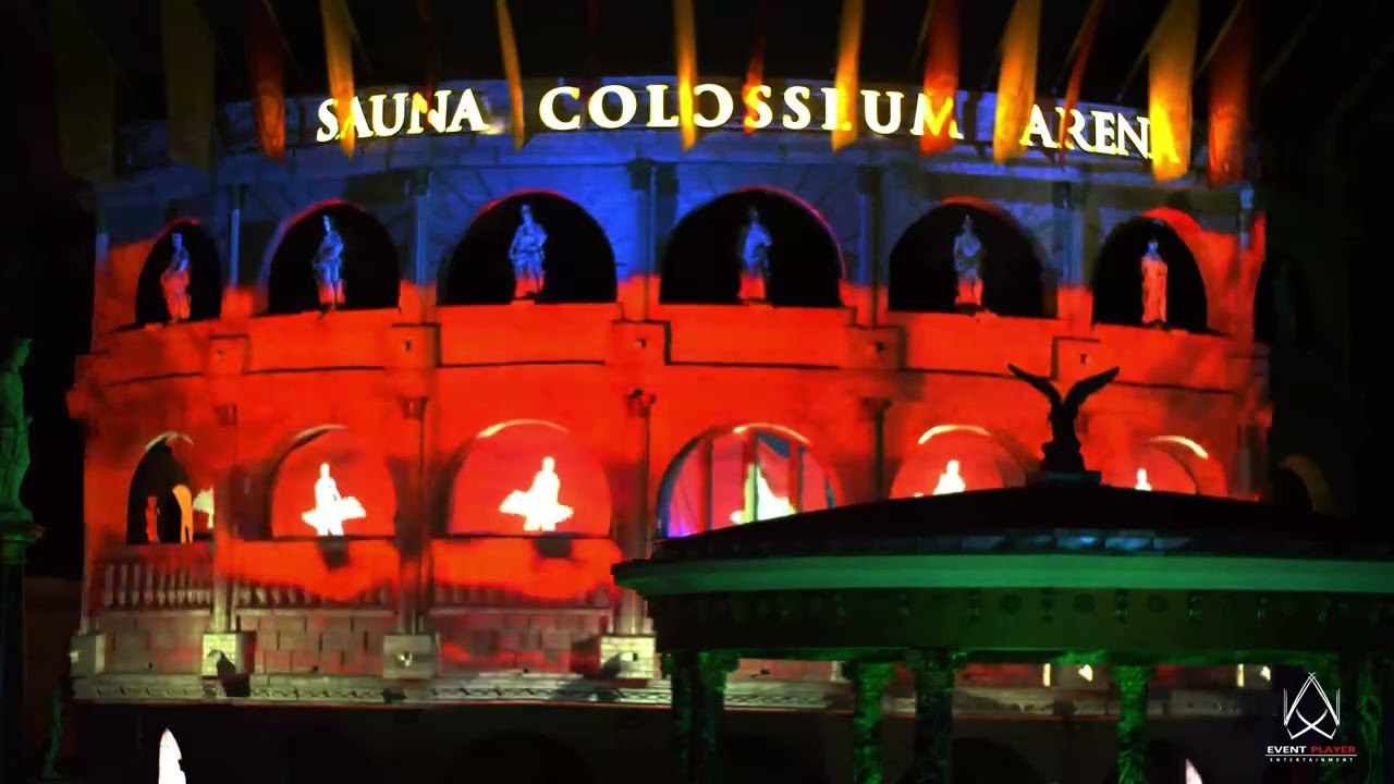 Mapping 3D, Mistrzostwa Świata Saunmistrzów, Pałac Saturna, Termy Rzymskie, 2021. HELISA FOUNDATION