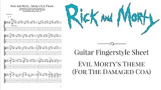 Video thumbnail of "Rick And Morty - Morty's Evil Theme (Guitar fingerstyle tabs and sheet) FREE!"