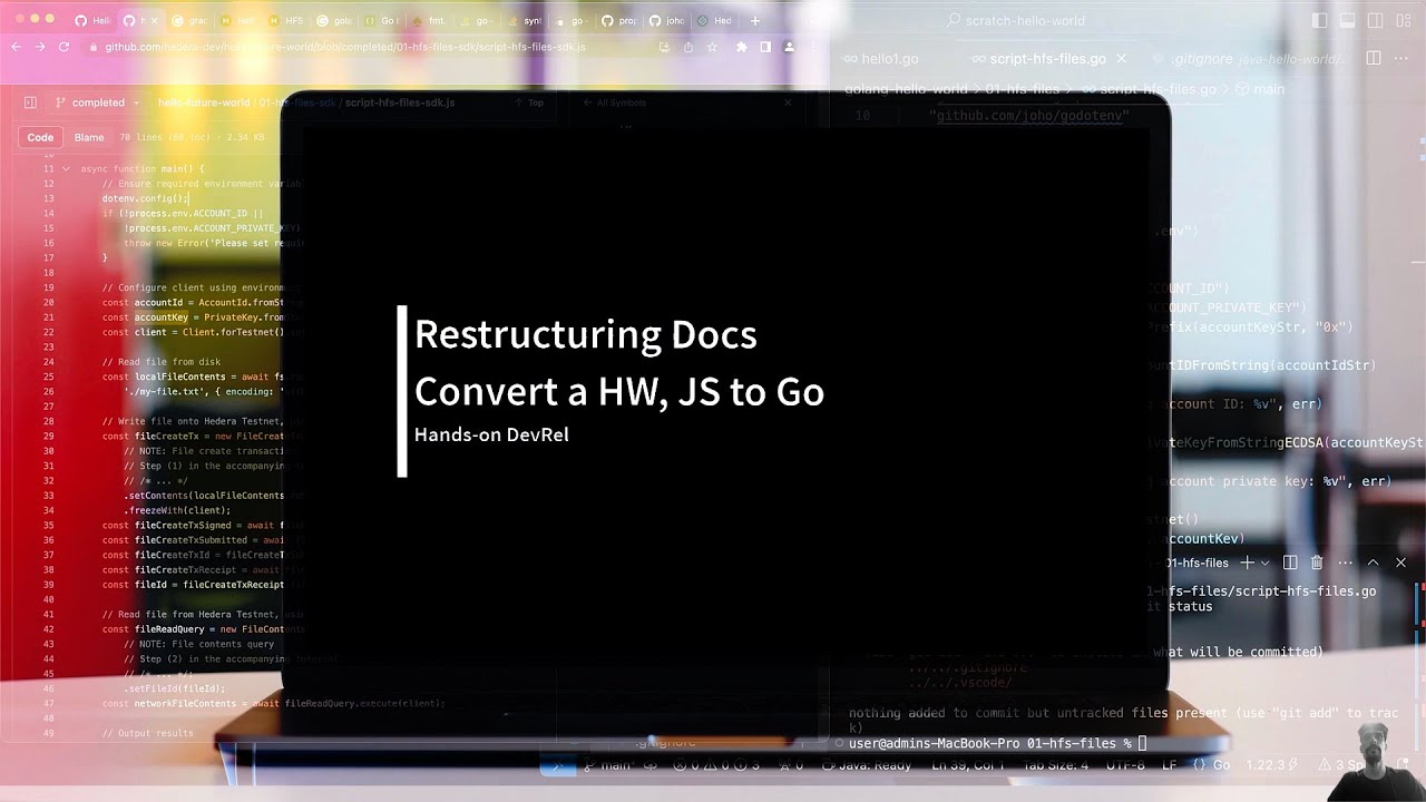 Restructuring Docs: Convert a Hello World from JS to Go - Hands-on DevRel
