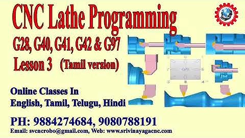 Cnc Lathe Programming Lesson 3 - G41 Code - G42 Code - G97 Code - Cnc Lathe Programming in Tamil