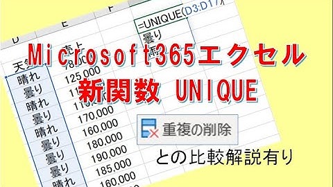 重複データ削除のUNIQUE関数