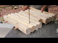 Woodworking Skills Virtuosity With Basic Tools // Build A Simple Table From Monolithic Tree Trunks