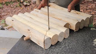 Woodworking Skills Virtuosity With Basic Tools // Build A Simple Table From Monolithic Tree Trunks Noticias