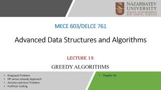 Lecture 9: Greedy Algorithms