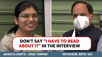UPSC IAS Interview | Akshita Gupta Interview | Don