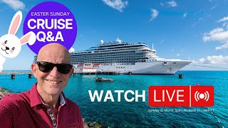 Live Easter Sunday Cruise Q&A: Sunday 31 March 2024: 5pm UK. Noon ET. 9am PT