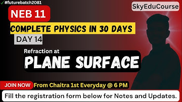 Refraction at plane surface ||#Optics || #class11#physics in 30 days #NEB #innepali@SkyEduCourse