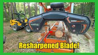 Norwood LumberMAX Portable Sawmill in Action | Resharpened Blade making perfect cuts