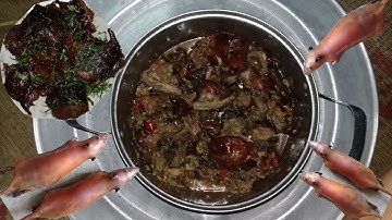 ẨM THỰC.chuột đồng thui rơm nấu giả cầy.Đặc sản của người dân quê.