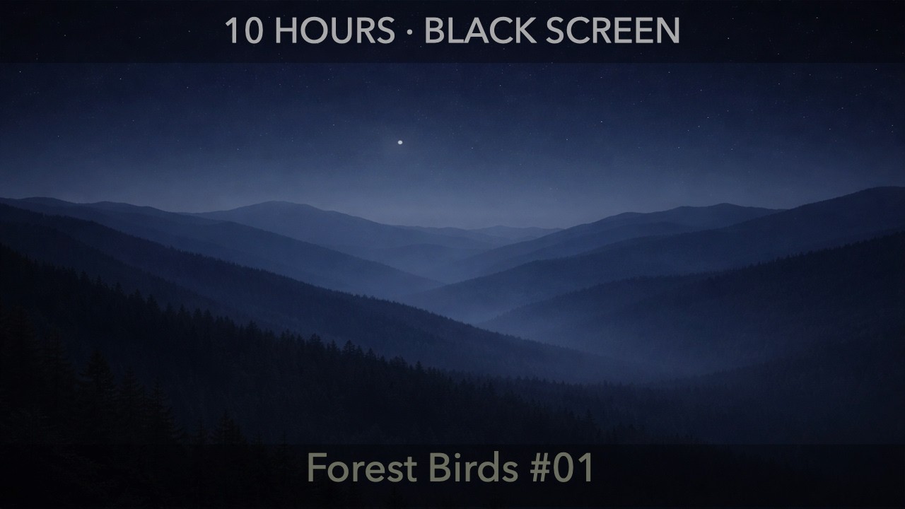 Forest Birds 01 for Relaxation - 10 Hours Black Screen | Deep Rest Sounds