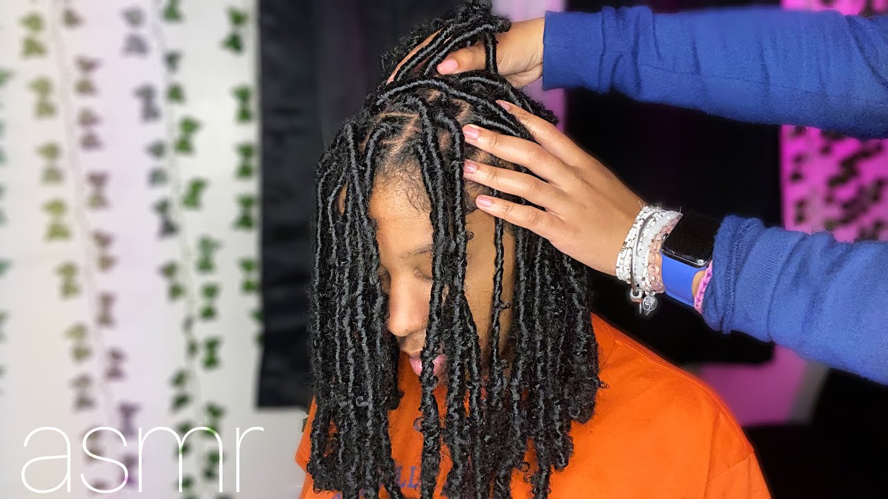 ASMR | Scalp Oiling + Massage & Hair Play w/ Butterfly Locs 🧡