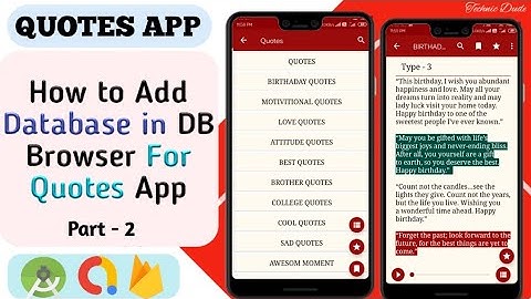 Quotes App -2 | How to add Database in Android application - @TechnicDude