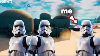 Pretending to be the storm trooper bots in Fortnite