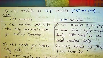 Difference between TFT monitor and CRT monitor ll TFT monitor and CRT monitor ll #computerscience