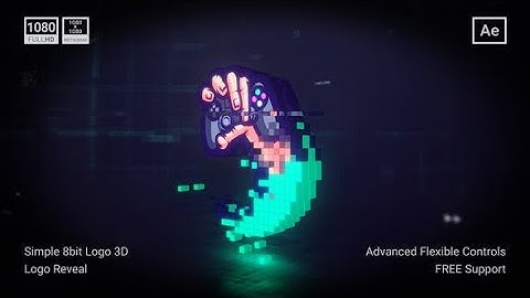 Download Free After Effects Template - Simple 8bit Pixel Cube Logo 3D