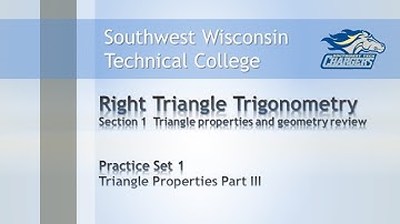 College Math - Trigonometry Chapter Practice Set 1, “Properties of Triangles, Part III”.