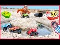 Monster Trucks Battle for Green Toys Rescue Boat and Helicopter