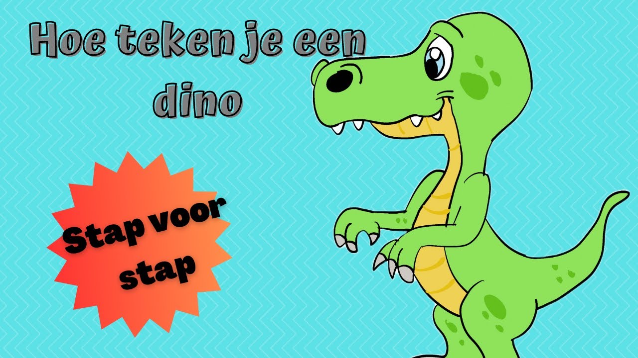 Hoe teken je een dino | stap voor stap | eenvoudig tekenen - YouTube