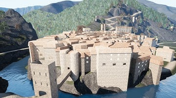Entrevaux Village in Unreal Engine using Landscape Combinator