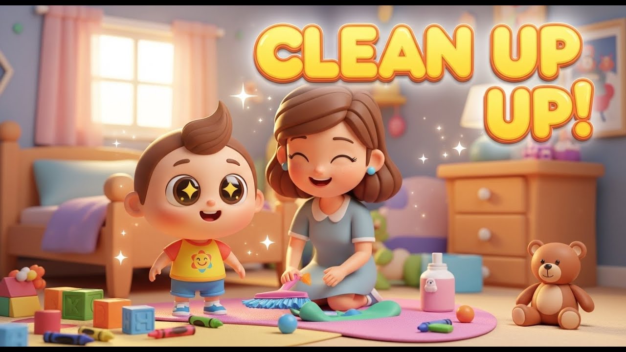 Clean Up Song for Kids | 3D Cartoon Animation | Mama & Ray | Tidy Tidy Everywhere
