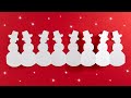 Cutting paper art designs for christmas decoration  how to make a paper snowman garland tutorial