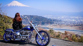 ハーレーダビッドソンブレイクアウトカスタム3台で富士山麓の超絶景オープンカフェへ️