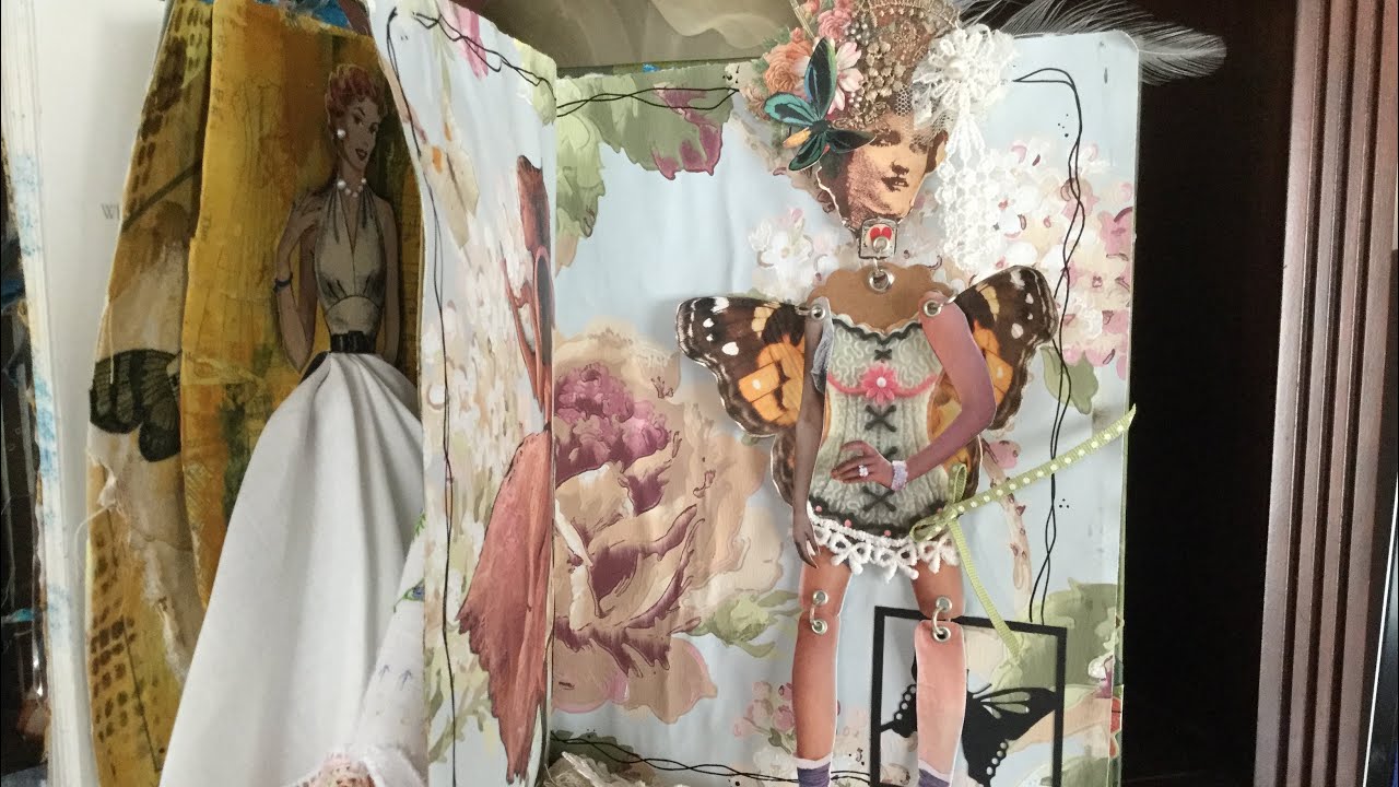 VIDEO 12 Mixed Media Paper Dolls Altered Book Project ARTICULATED