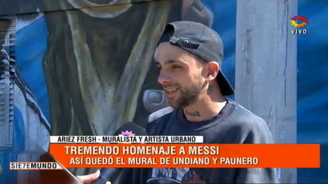 Terminó el mural de homenaje a Lionel Messi