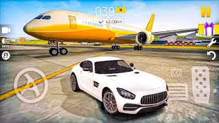 Extreme Car Driving Simulator | Mercedes AMG GT-R vs Airplane - Android Gameplay screenshot 4