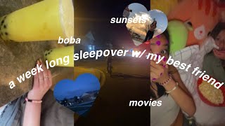 having a WEEK long sleepover with my friend | pt 1, movie nights, shopping, and more!