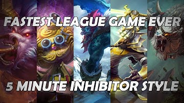 Fastest League of Legends Game (5 Min Inhibitor Style)