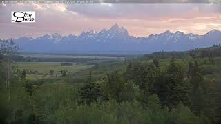 Teton Time Lapse of sunset viewed from Buffalo Valley on July 3, 2024