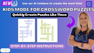 New 'Kids Mode' Feature in Crossword Puzzle Tool: Easy & Fun Puzzles for Children!