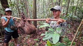 Blessings come from entering the Kalimantan Forest, getting delicious meat from traps and MUKBANG...