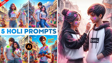 Create Viral Holi Ai Name Images | Happy Holi Prompts | Bing image creator tutorial FREE | Bing Ai