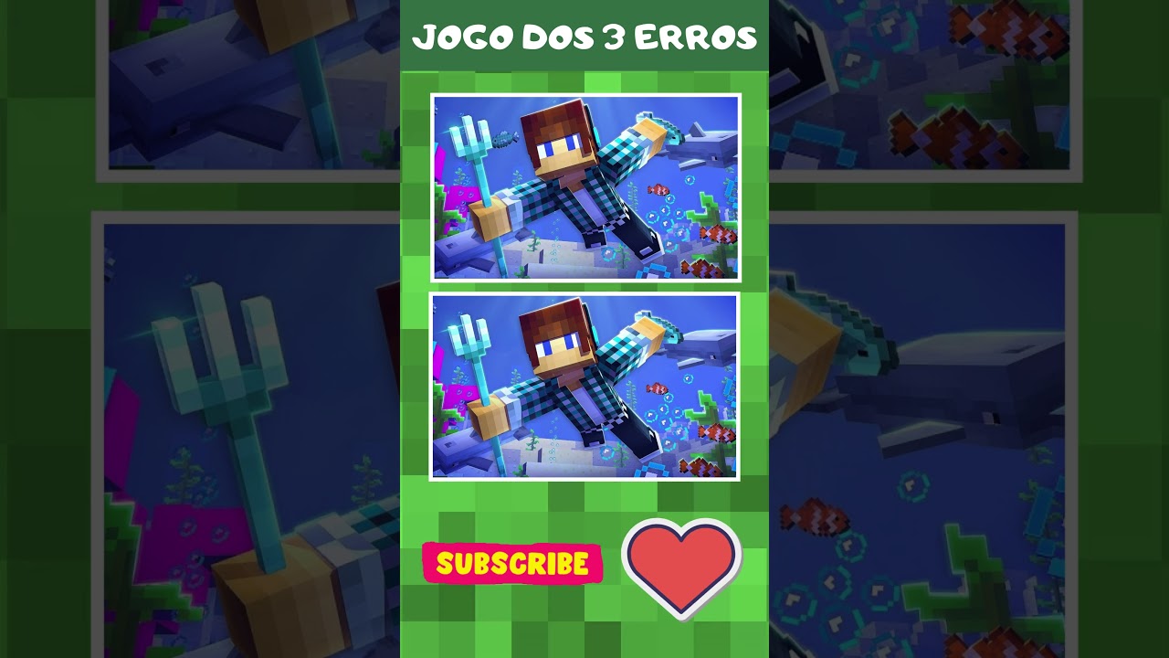 ⛏️🔍 Minecraft | Encontre os 3 Erros 🧐