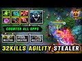 EPIC 32KILLS AGILITY STEALER CARRY Slark | Max Slotted Build | 100% Counter All OPPS | 7.38c DOTA 2
