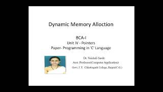 Dynamic Memory Allocation