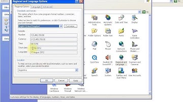 Regional Settings Windows XP