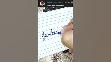 Jasleen Kaur - Beautiful name in Cursive writing | Cursive writing for beginners | #shorts
