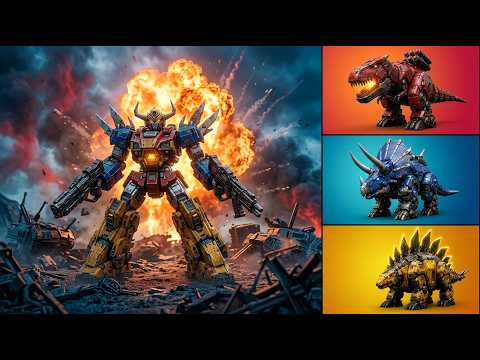 DINOFORTRESS PRIME — Dino Mecha Combining Robot vs Giant Boss | 3-Vehicle Transforming Robot