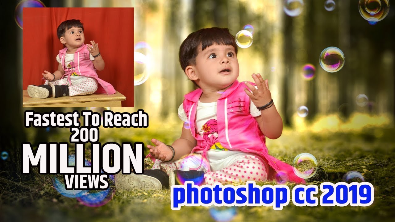 Studio to Outdoor Portrait Edit Children||Kids photo || Adobe Photoshop CC 2019Tutorial